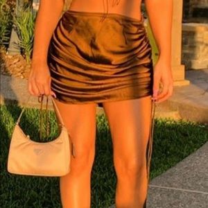 Chocolate ruched skirt from lioness